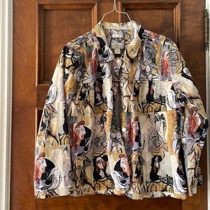 CJ Banks Print stretch denim jacket